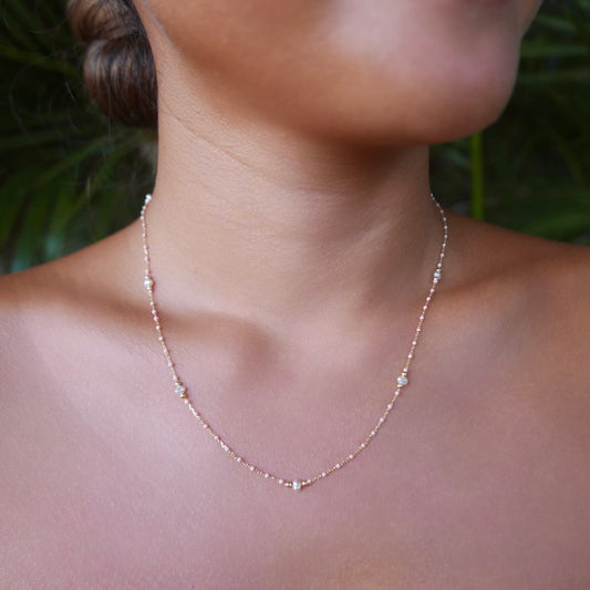 Seven Islands Necklace - white akoya keshi pearls-