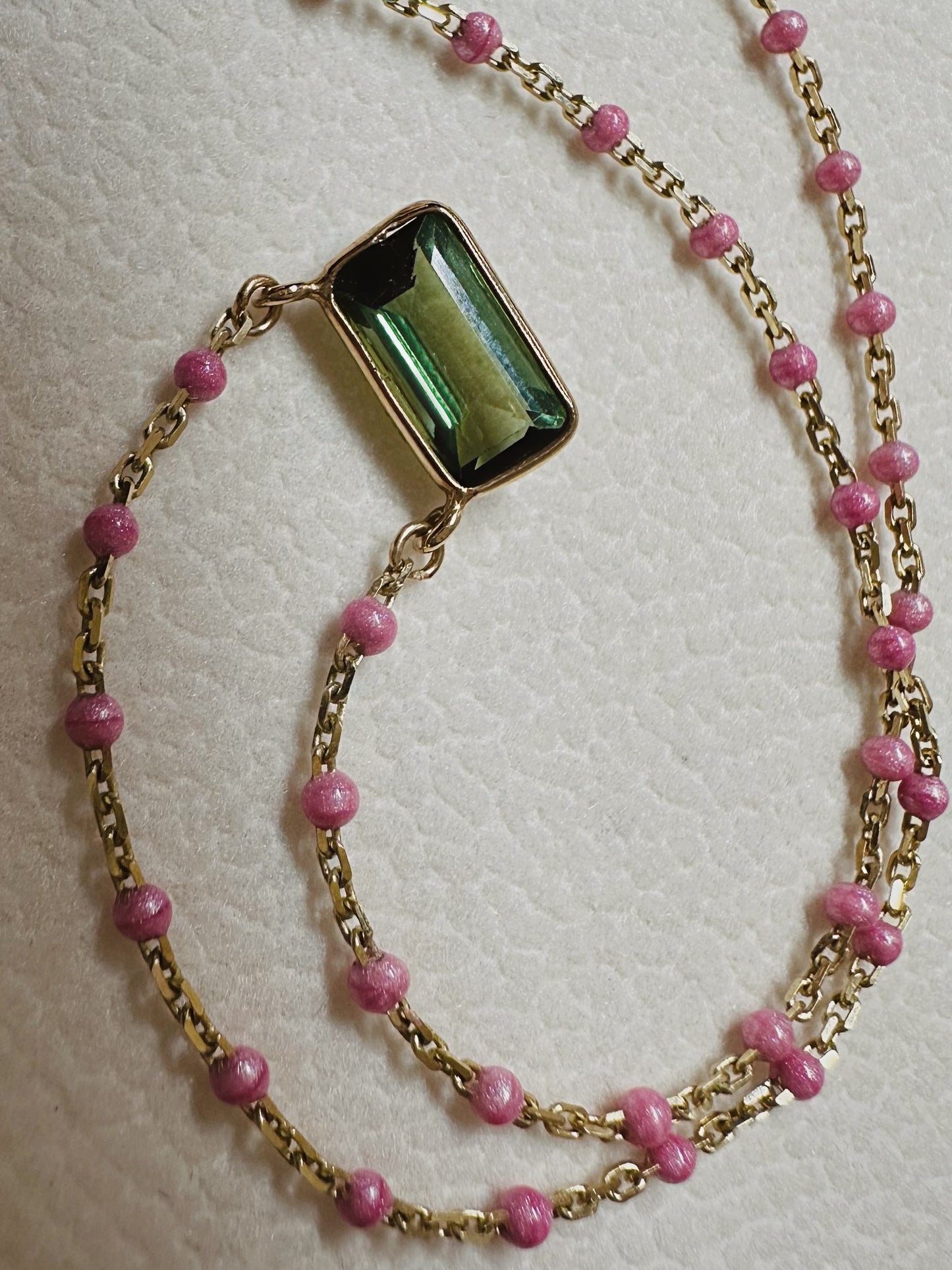 Jungle green tourmaline necklace NEW 2025