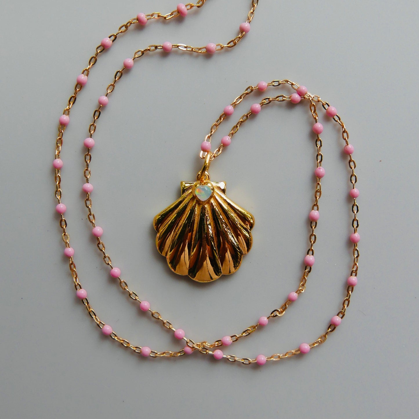 Golden Shell medallion necklace
