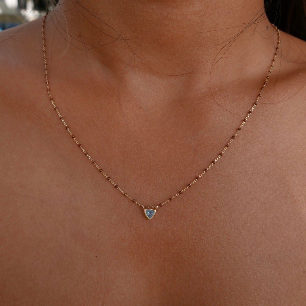 Enamel Necklace with mini trillion