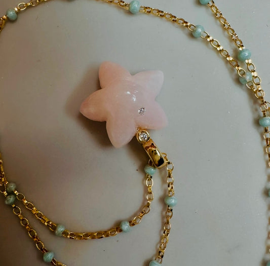 Opal starfish with diamond inlay Necklace NEW 2025
