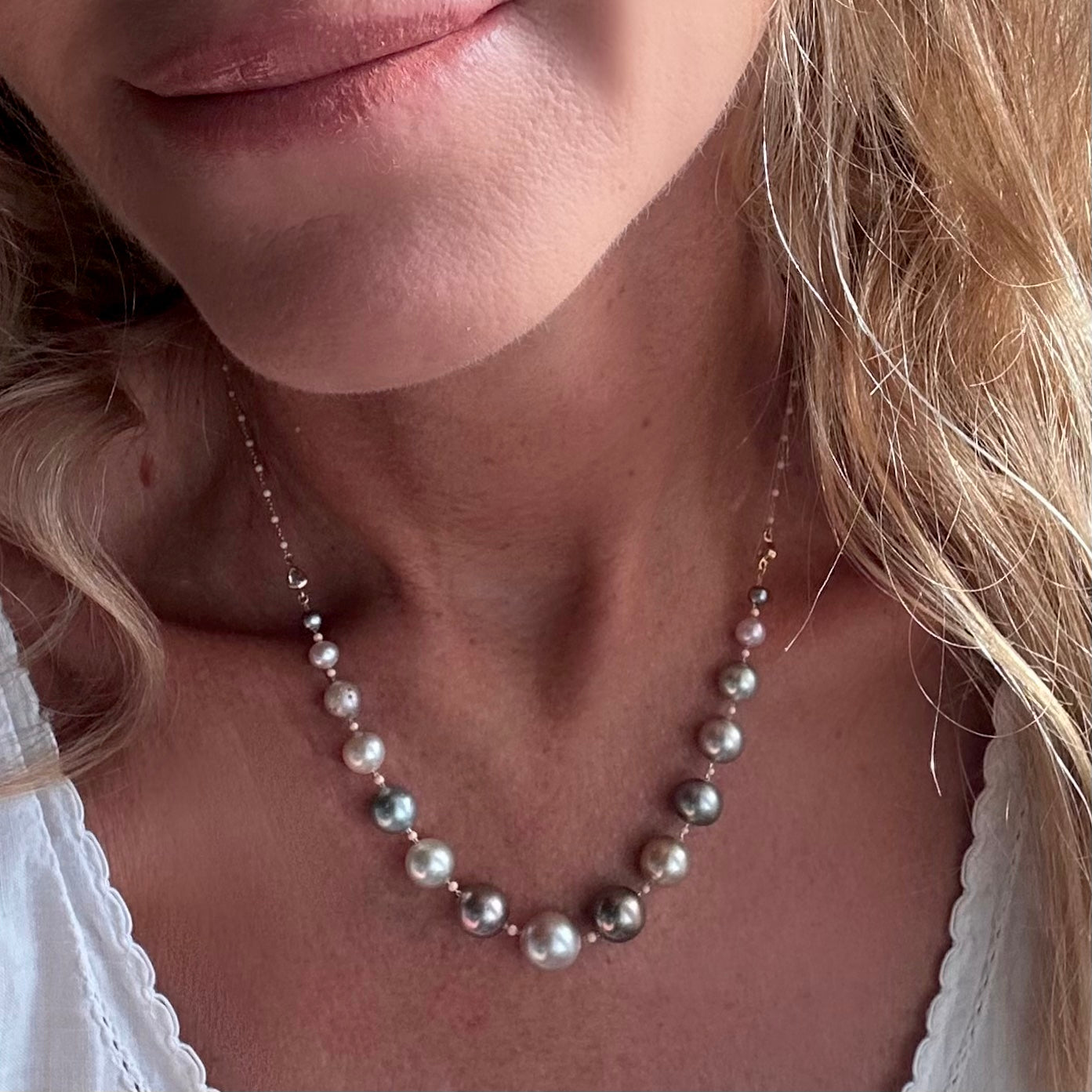 POEHEI Necklace, Tahitians pearls 18kt