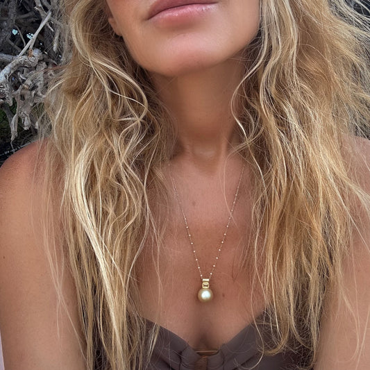 Golden south sea pearl necklace