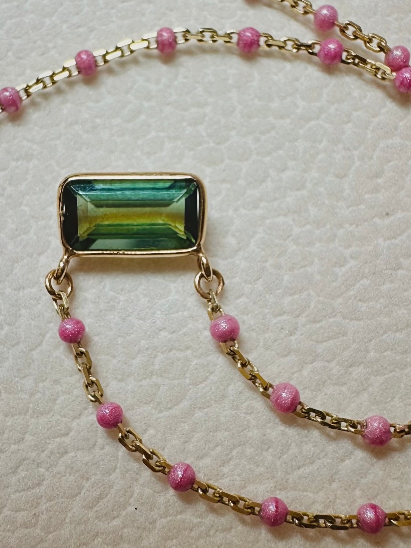 Jungle green tourmaline necklace NEW 2025