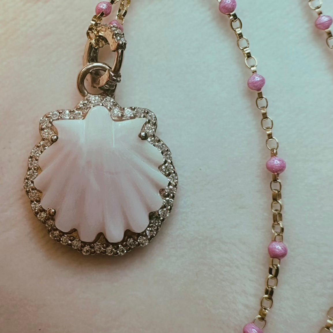 Rose Opal Seashell Necklace 2025
