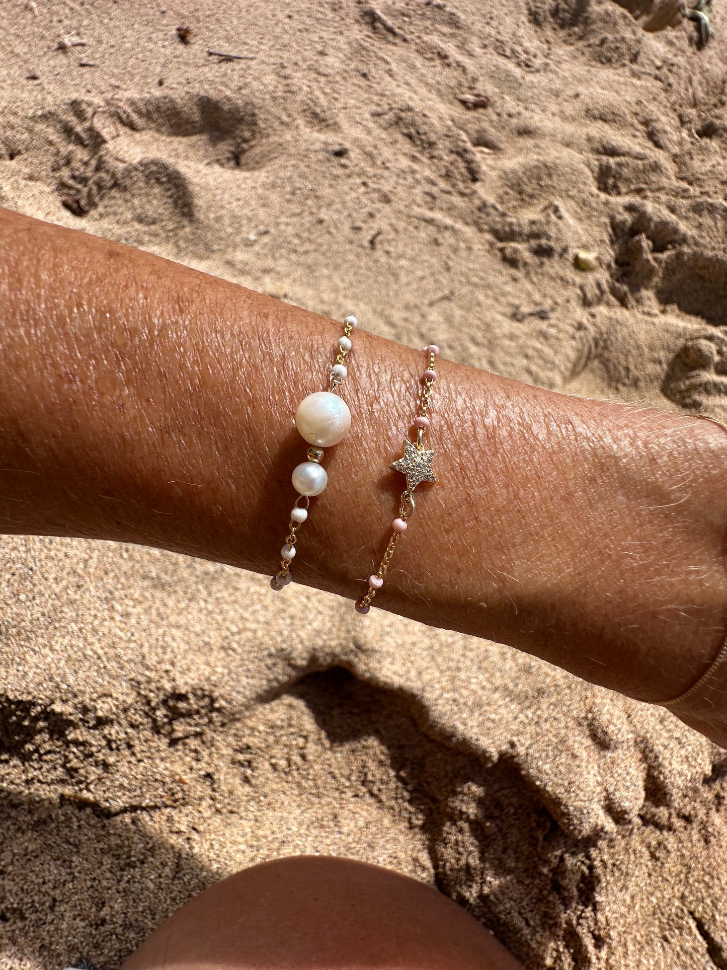Bracelet set of 2 - star and akoya pearls - Special december 2025