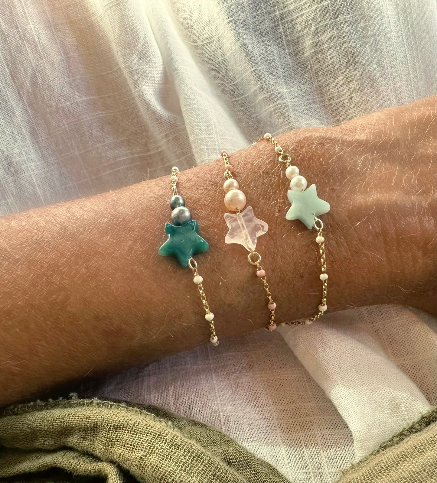 Shooting star bracelet with pearls NEW 2025