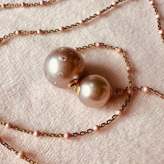 Duet tahitian pearl necklace