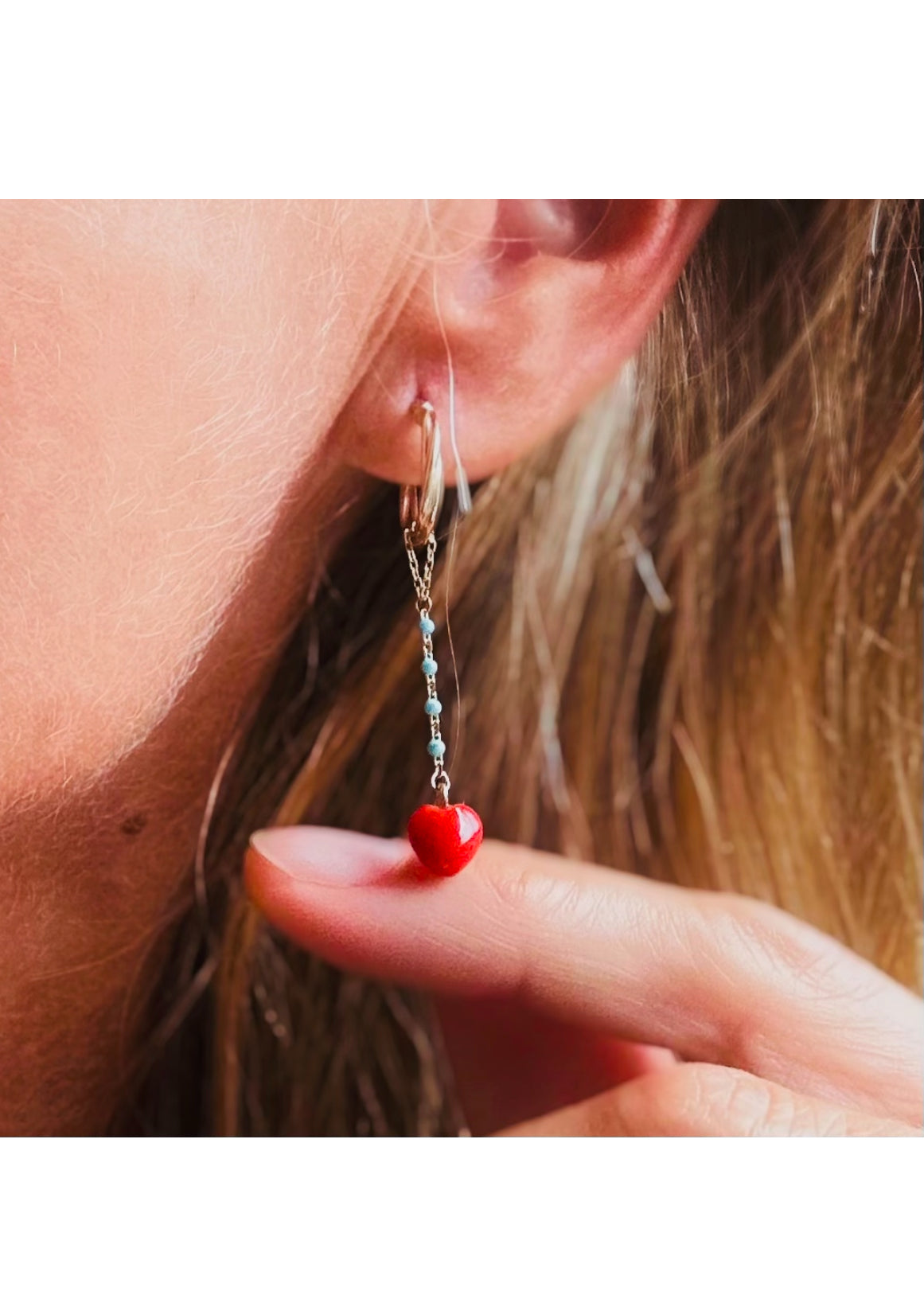 Hibiscus and love hoops earrings