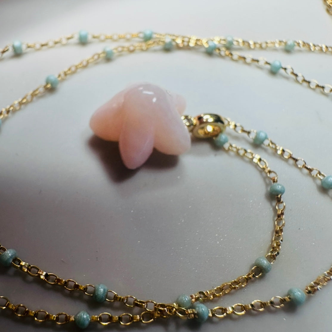 Opal starfish with diamond inlay Necklace NEW 2025