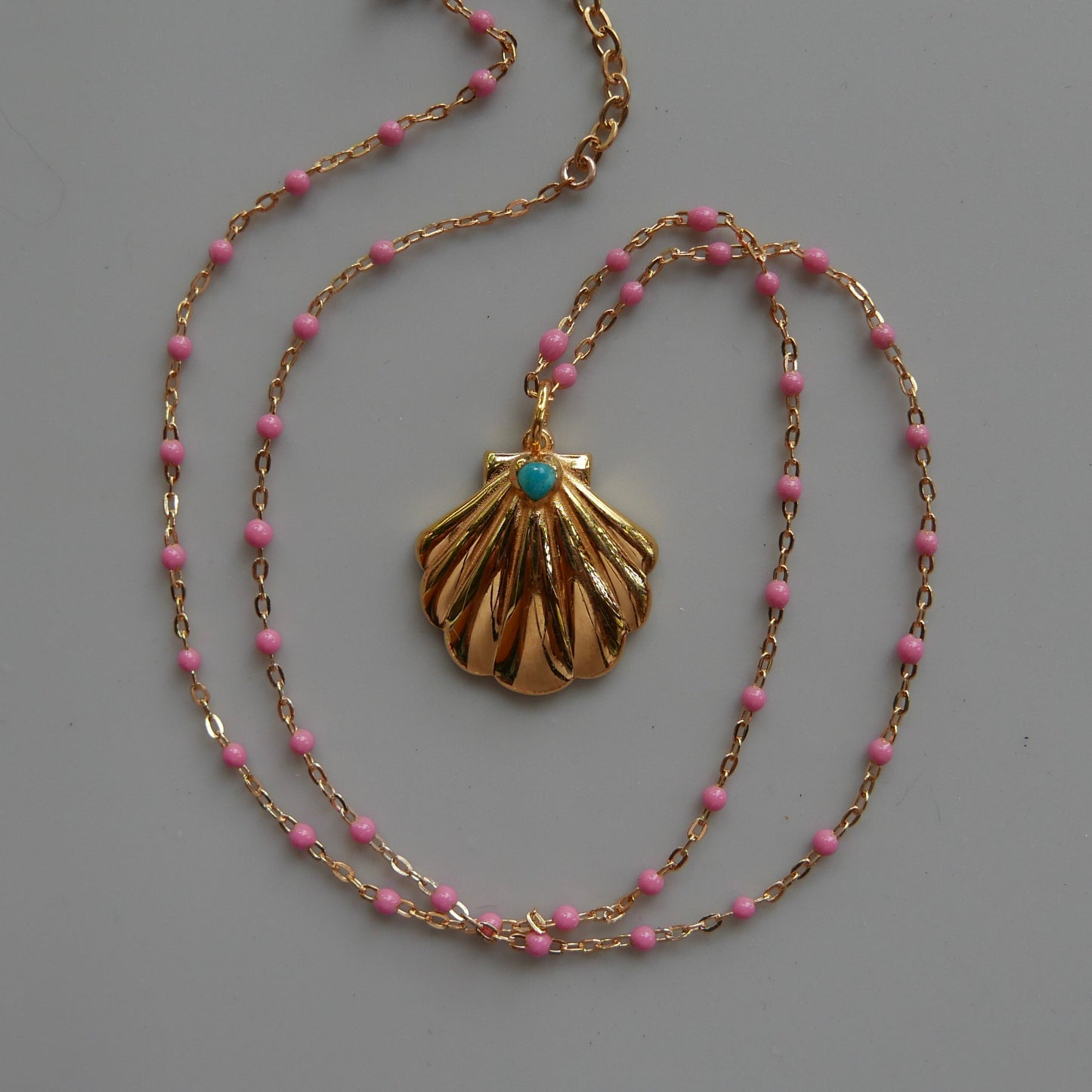 Golden Shell medallion necklace