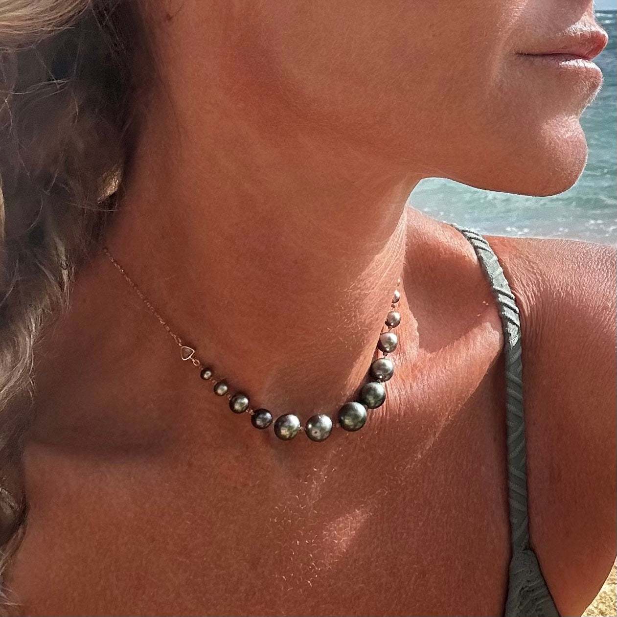 POEHEI Necklace, Tahitians pearls 18kt