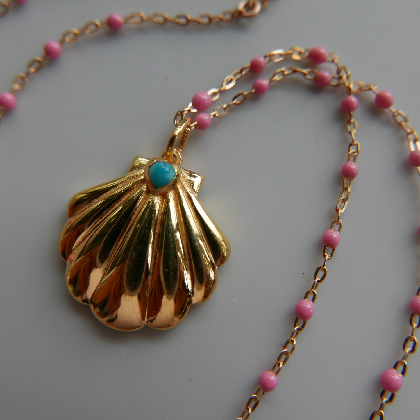 Golden Shell medallion necklace