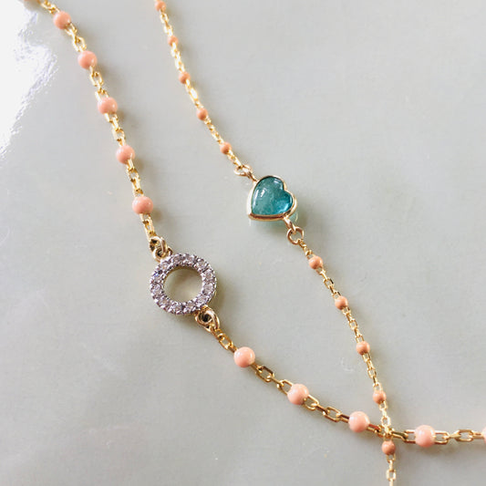 Smooth emerald heart bracelet