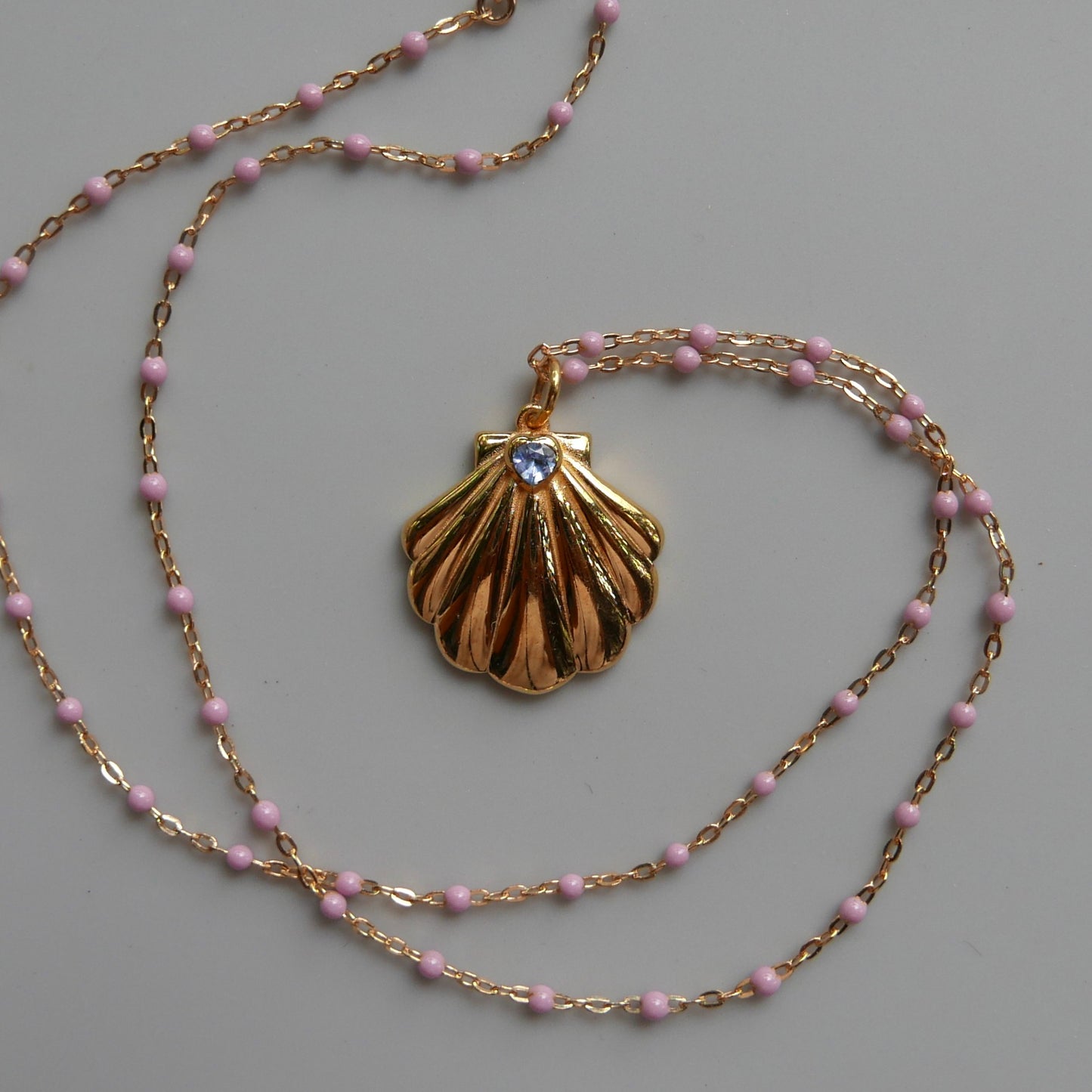 Golden Shell medallion necklace