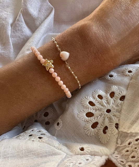 Rose coral starfish bracelet NEW 2025