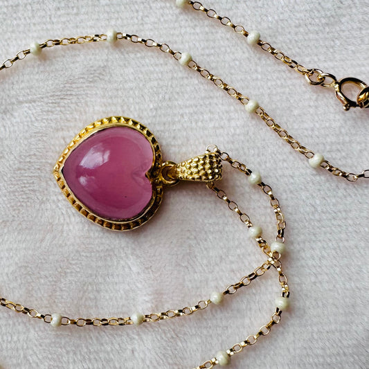 Pink Monalisa Charm Necklace