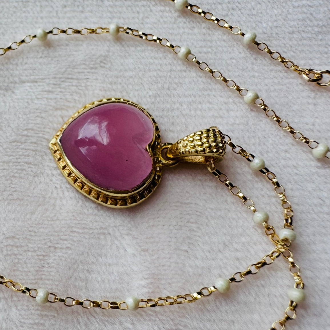 Pink Monalisa Charm Necklace