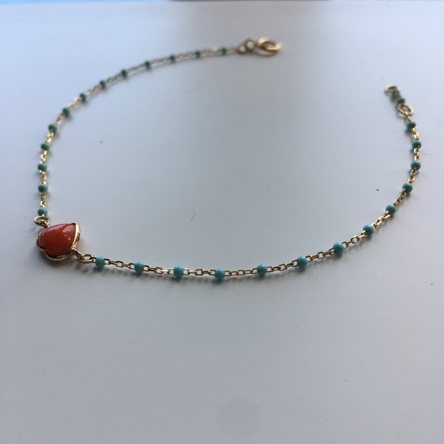 Red Coral Heart Bracelet