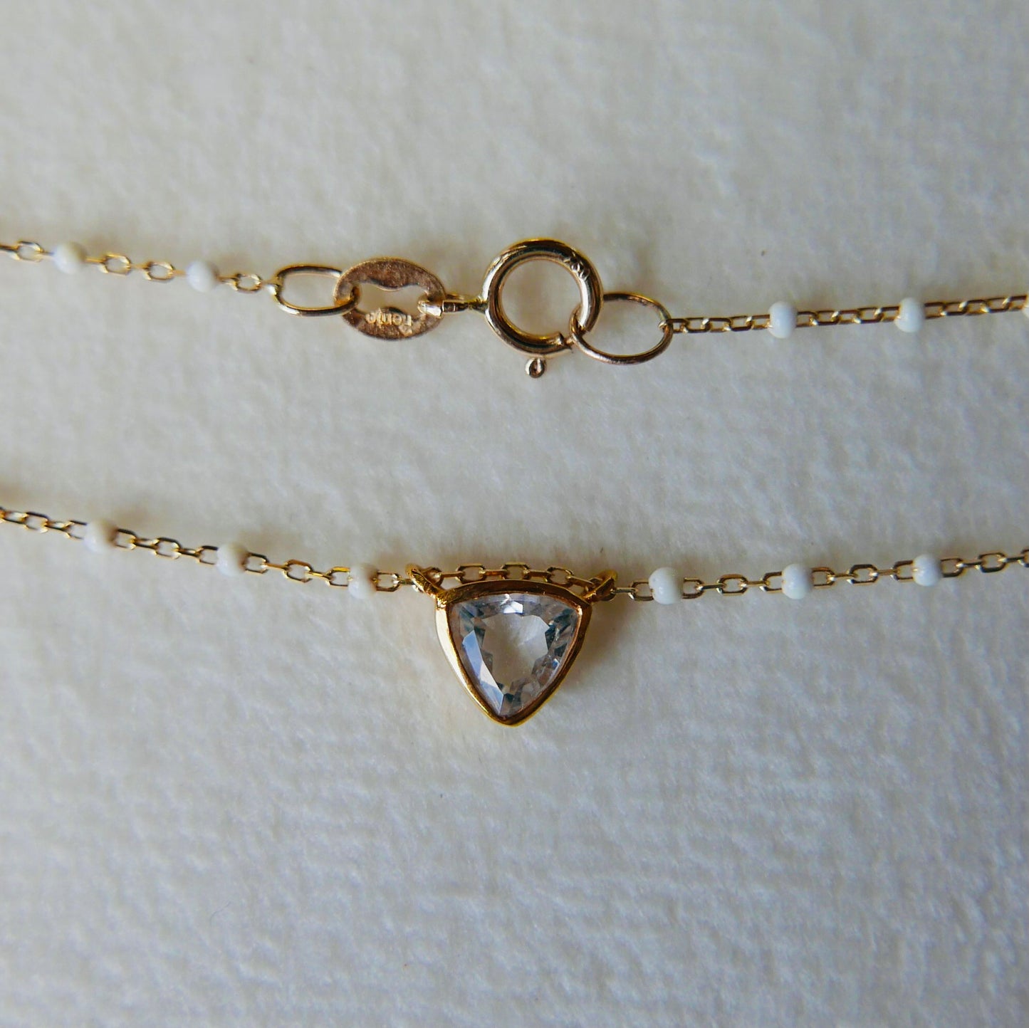 Enamel Necklace with mini trillion