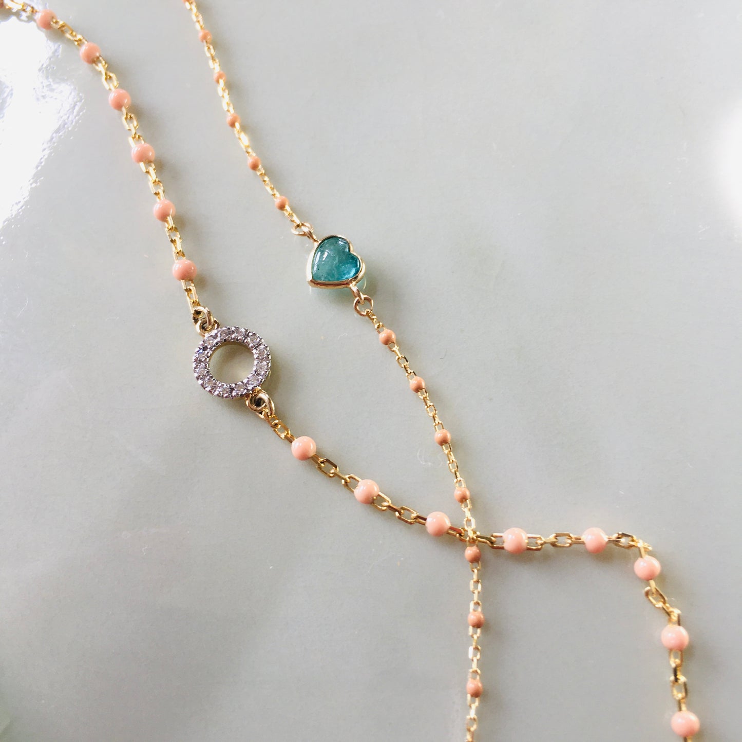 Smooth emerald heart bracelet