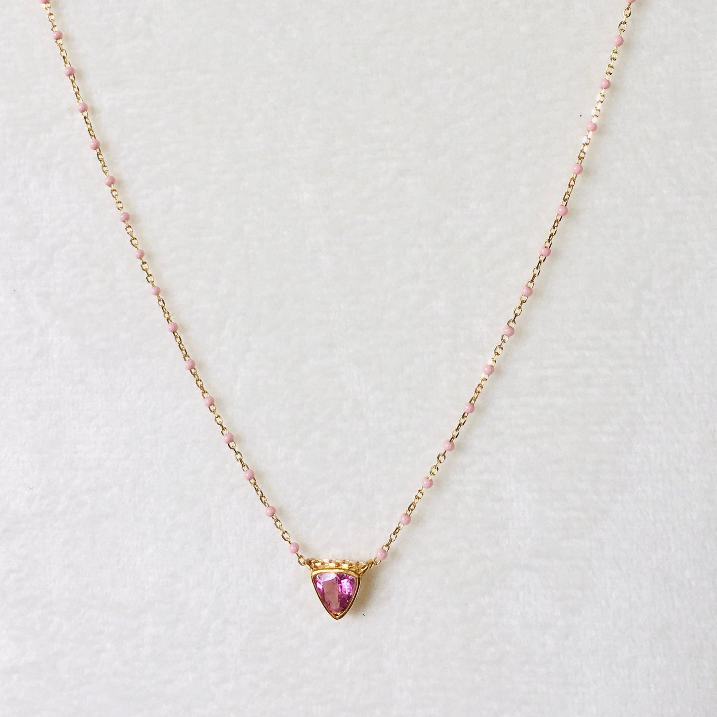 Enamel Necklace with mini trillion