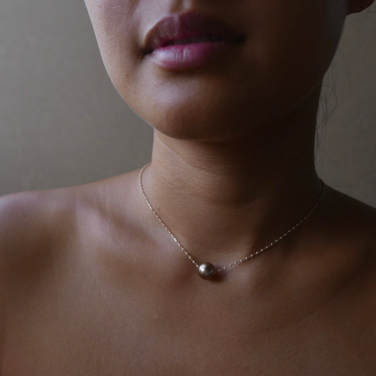 Chocolate tahitian pearl necklace