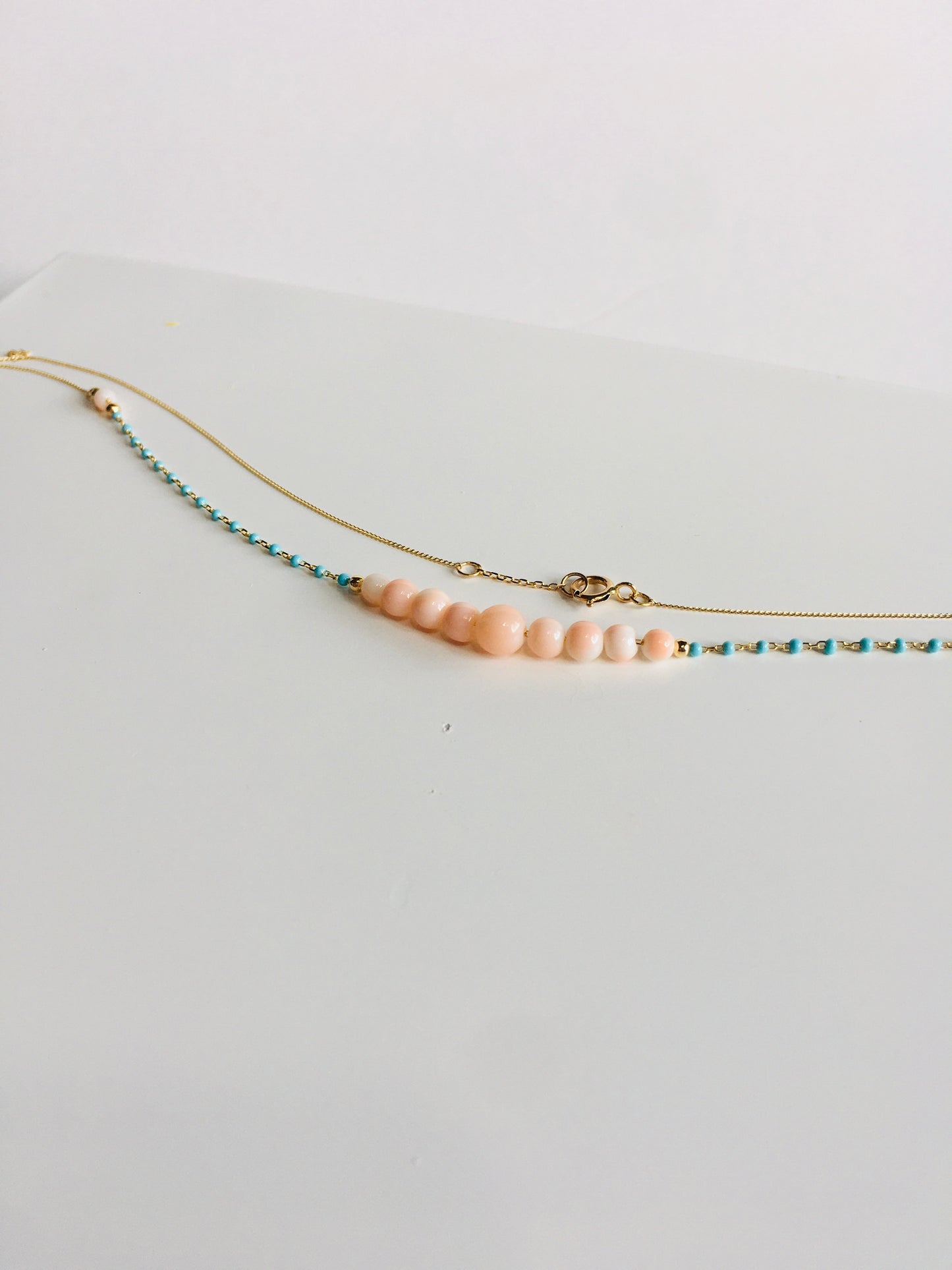 Waikiki Mermaid Necklace - Coral beads and enamel