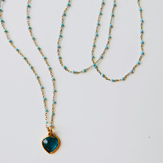 Infinity blue Necklace - 10kt/18kt gold