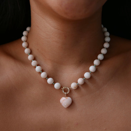 Deep sea coral heart bracelet