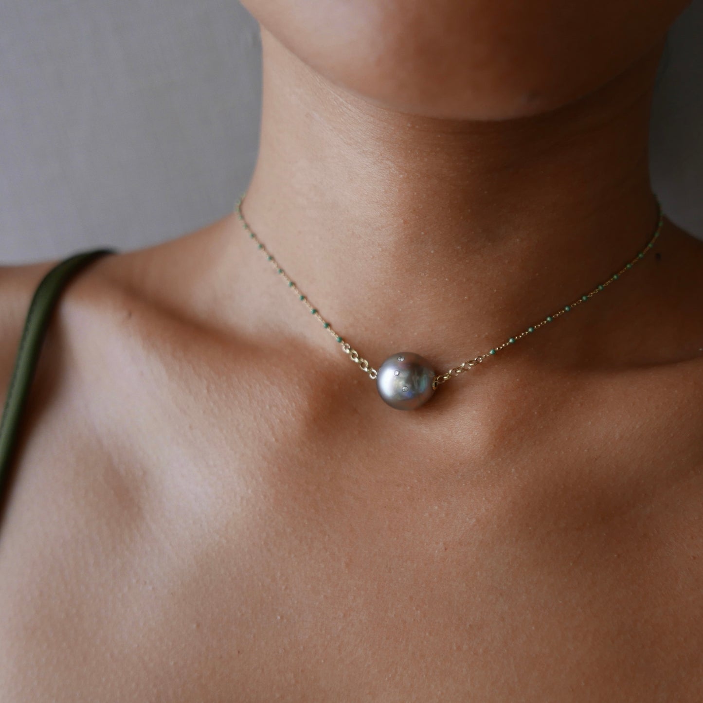 Bora Bora constellation tahitian pearl necklace