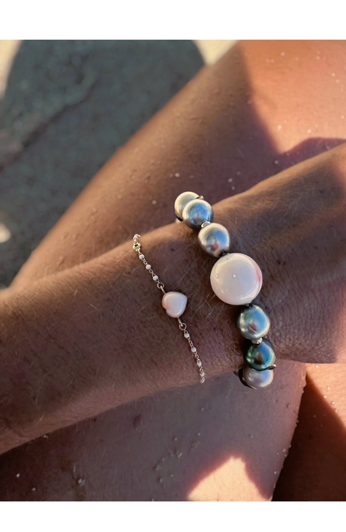 Angel skin heart  coral bracelet with diamond accent