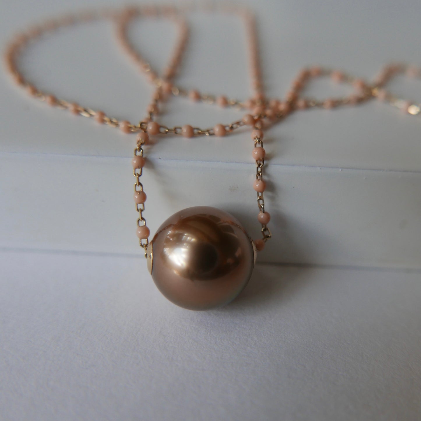 Chocolate tahitian pearl necklace