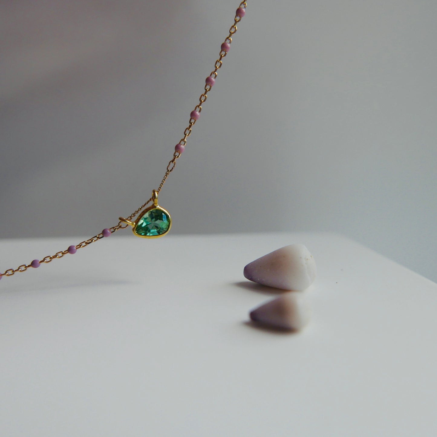 Gocce di mare -seadrops- Necklace in aquamarine , amethyst or tourmaline