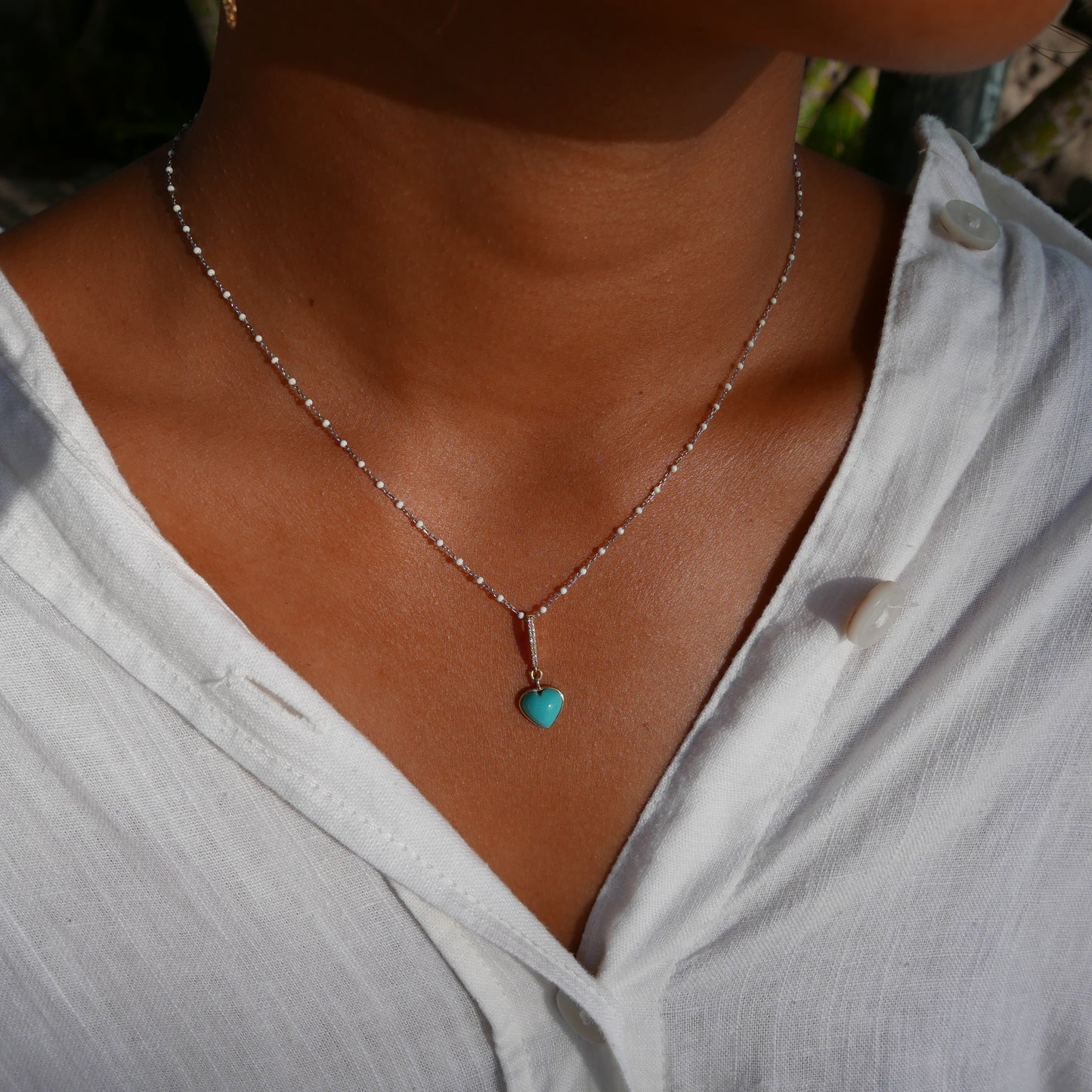 Turquoise and diamonds necklace