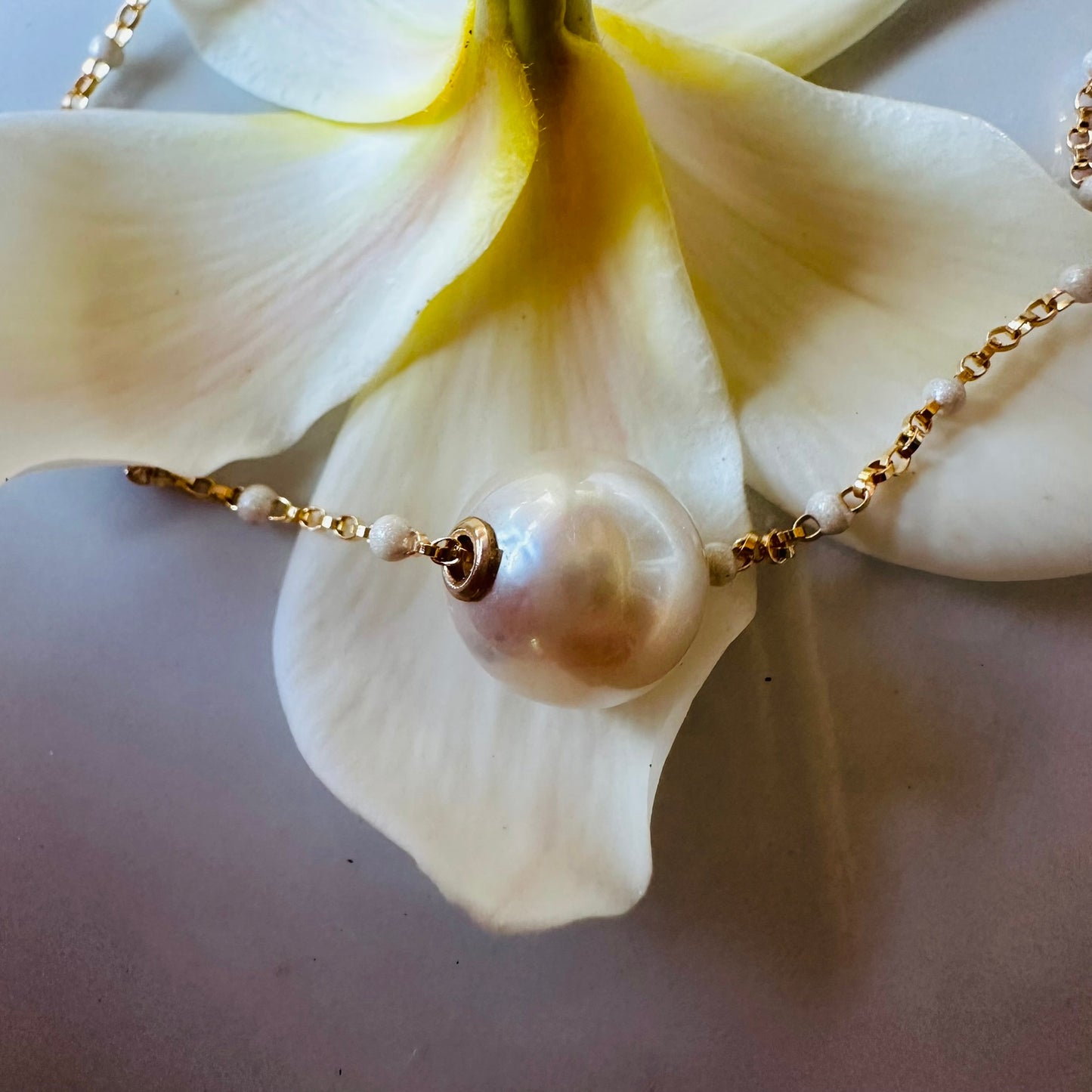 Pastel white Tahitian pearl 14ktgf NEW 2025