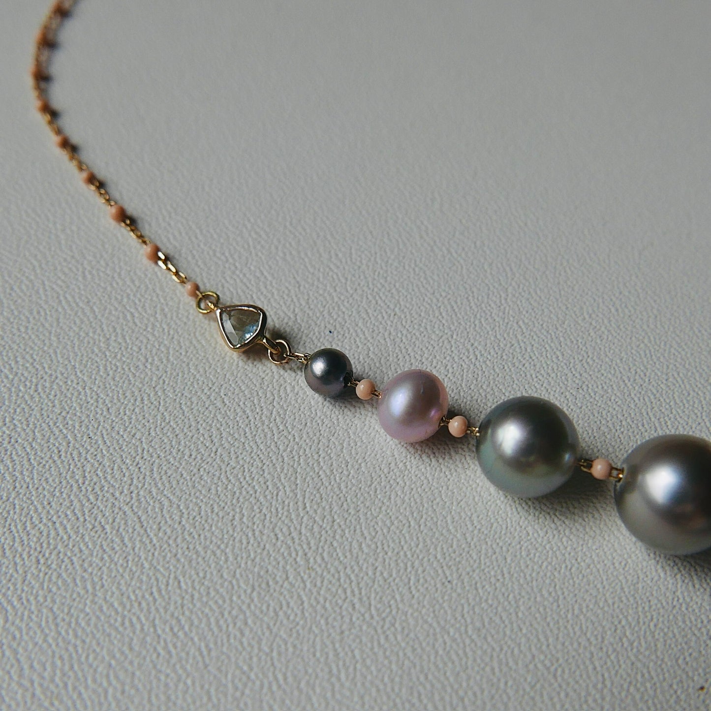 POEHEI  Necklace,  Tahitians pearls 18kt