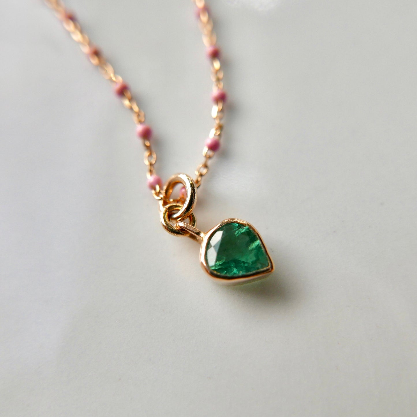 Heartdrop Emerald Necklace 18kt gold