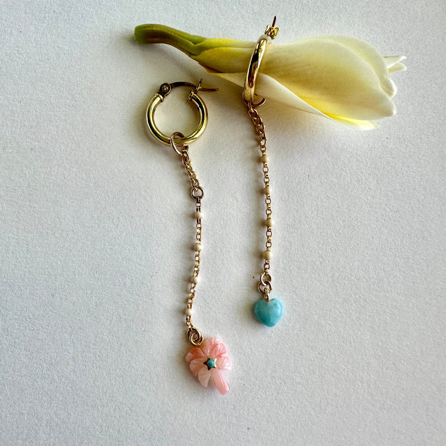 Tropical breeze earrings- mini hoops