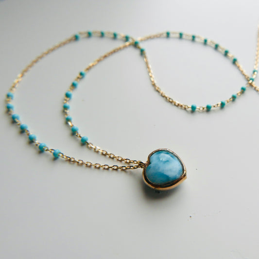 Larimar Heart Necklace