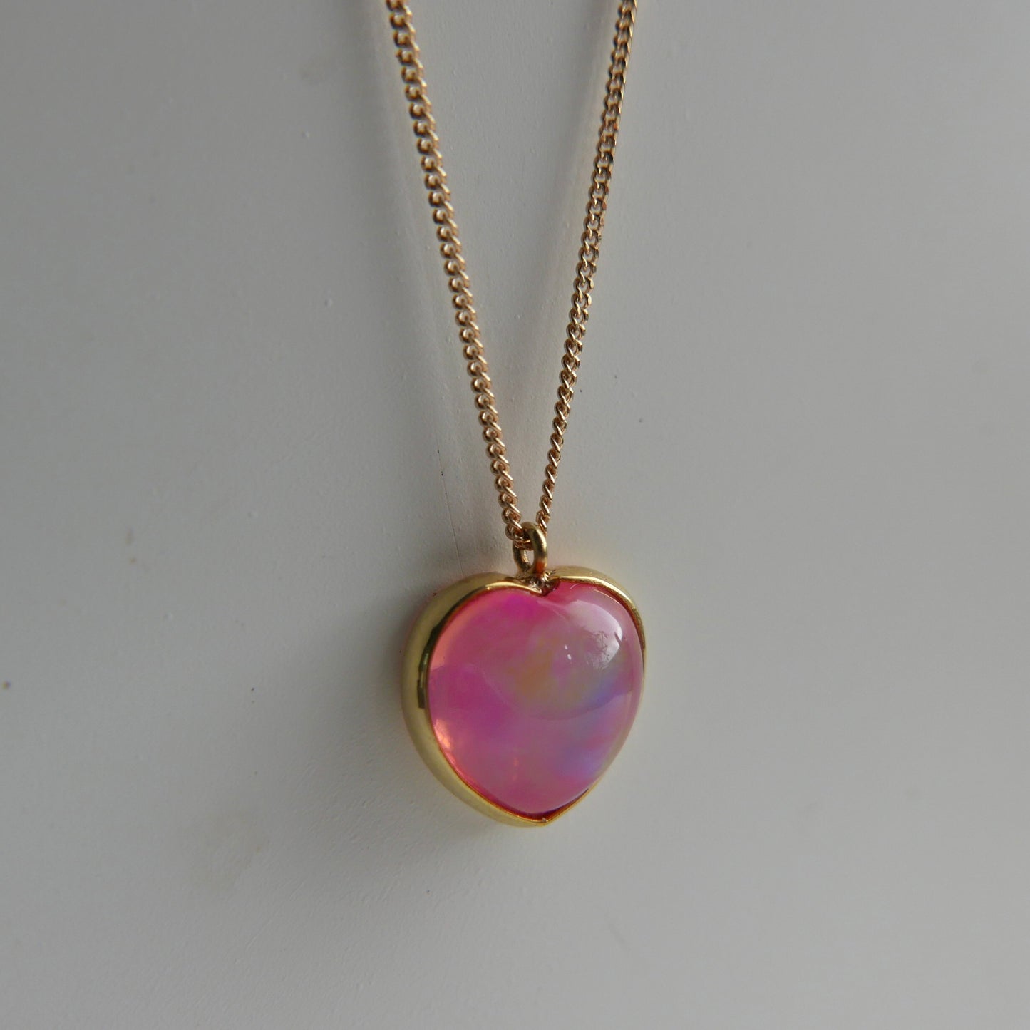 Pink Opal Heart Necklace