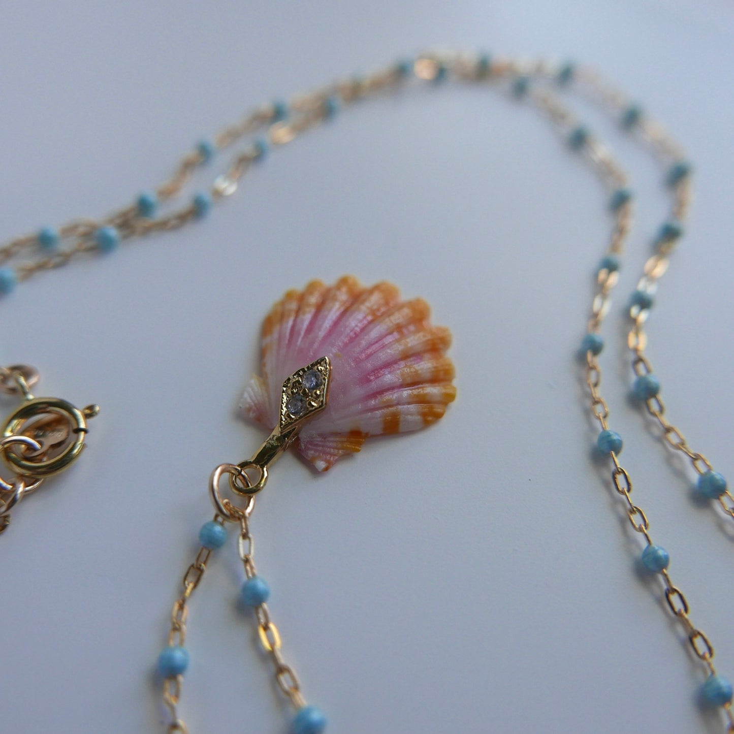 Sunrise shell necklace - Goldfilled-