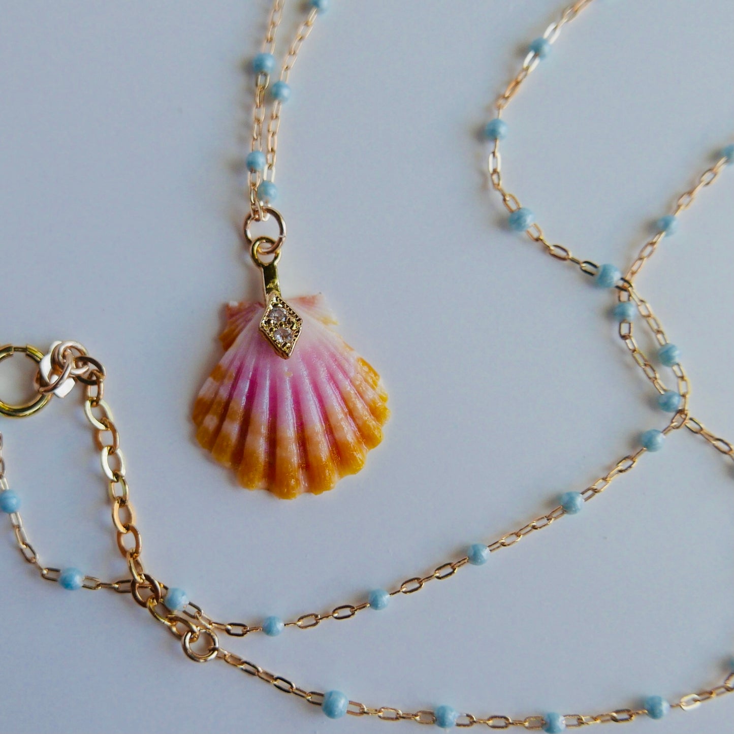 Sunrise shell necklace - Goldfilled-