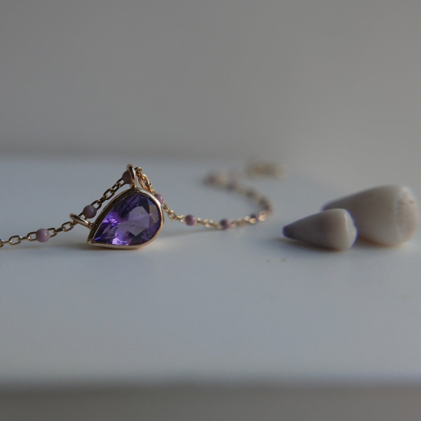 Gocce di mare -seadrops- Necklace in aquamarine , amethyst or tourmaline