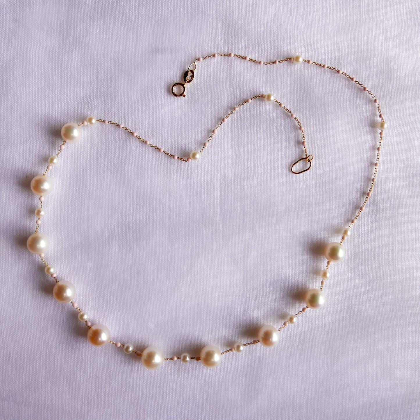 Infinity akoya half pearls necklace