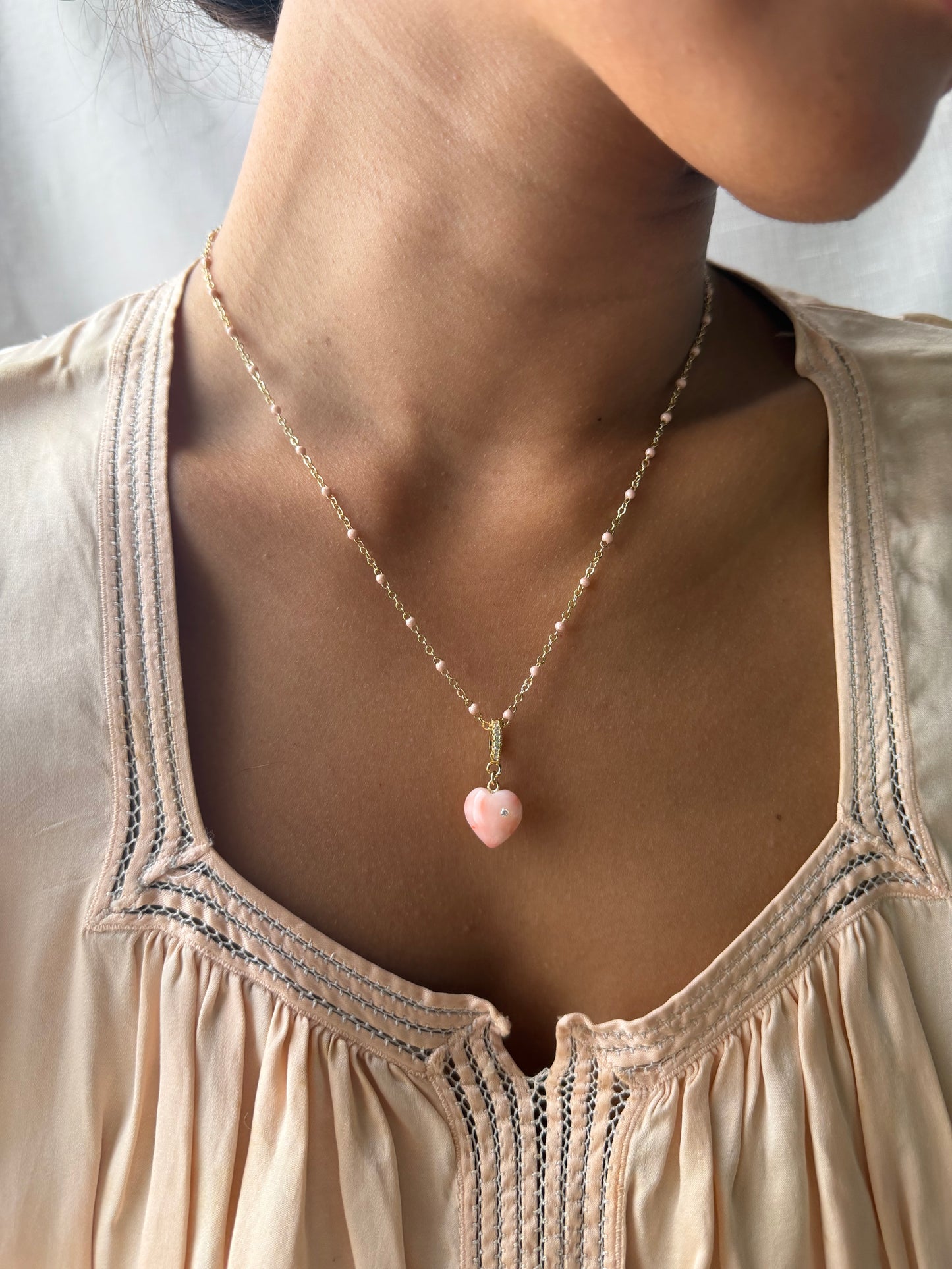 Angel skin coral petite Necklace