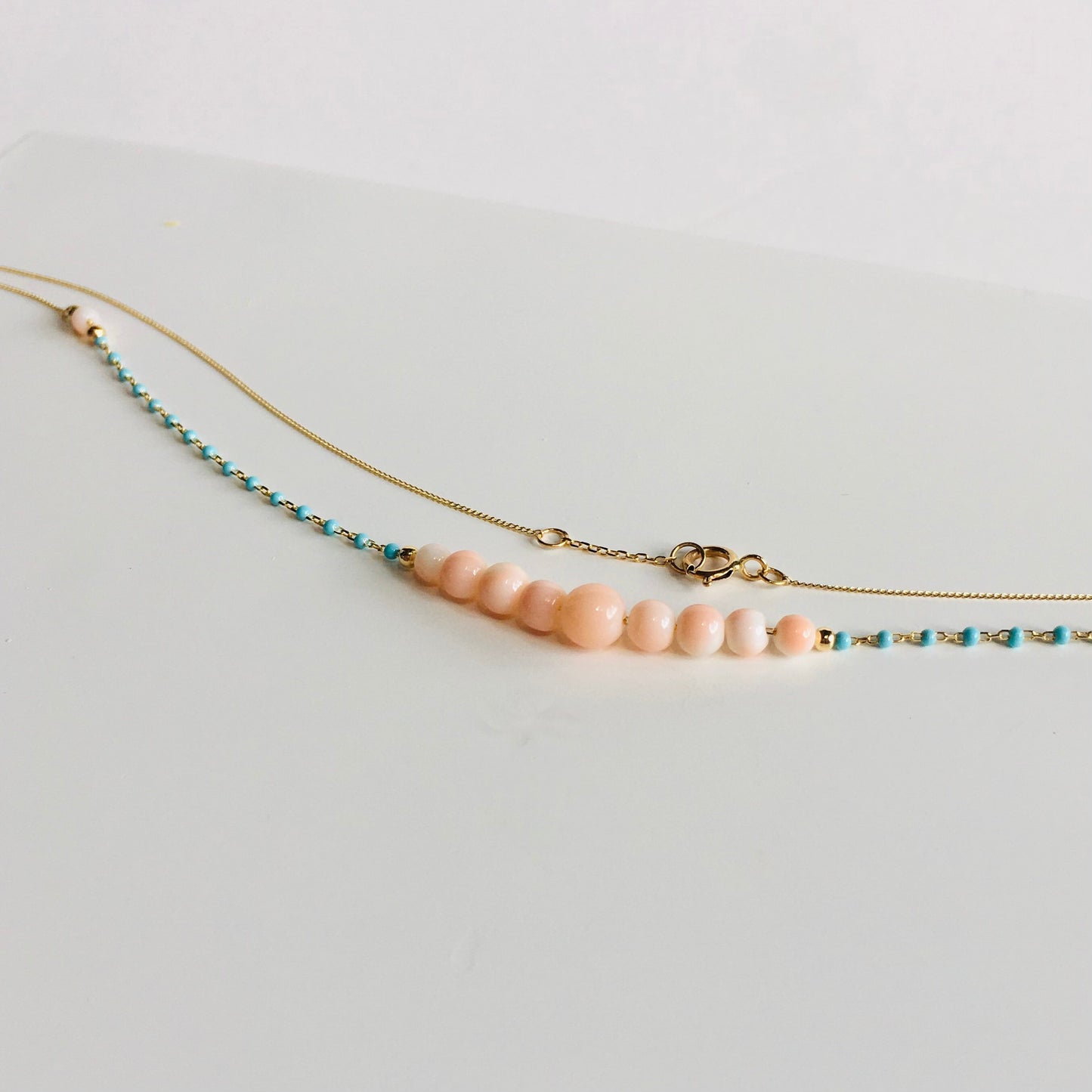 Waikiki Mermaid Necklace - Coral beads and enamel