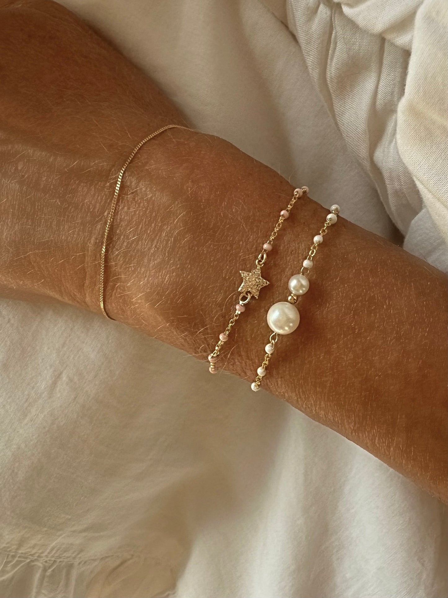 Bracelet set of 2 - star and akoya pearls - Special december  2025