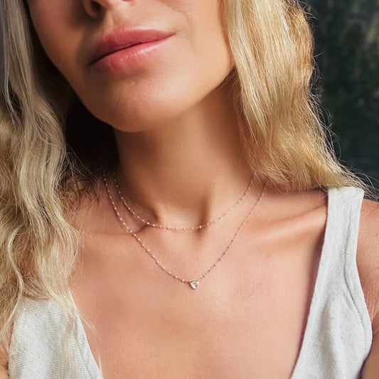 White aquamarine hibiscus pink Necklace NEW 2025