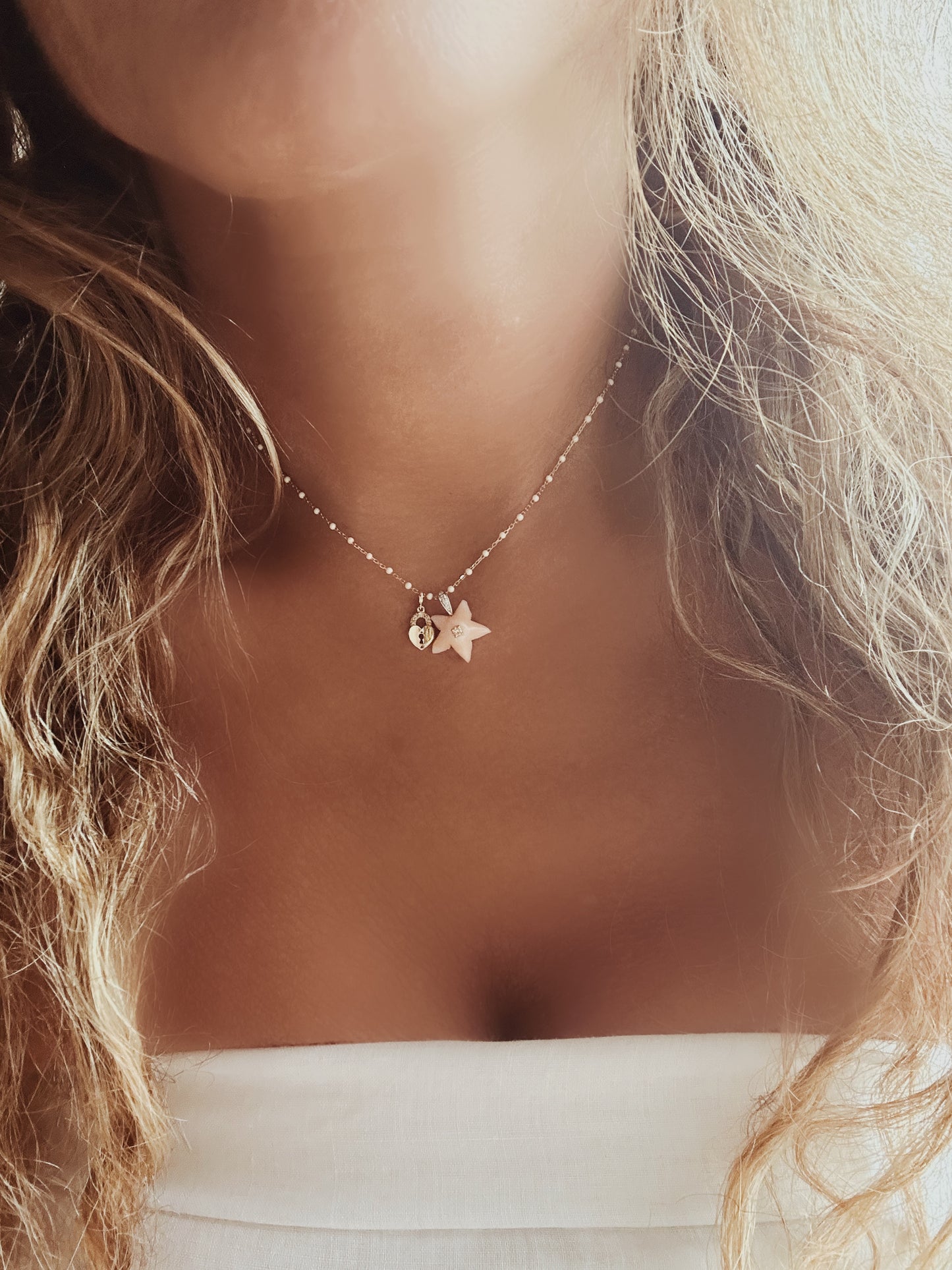 Mermaid starfish necklace with diamonds -New Summer 24-